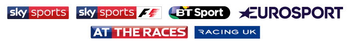 Sky Sports, Sky Sports F1, BT Sport, Eurosport, At the Races, Racing UK